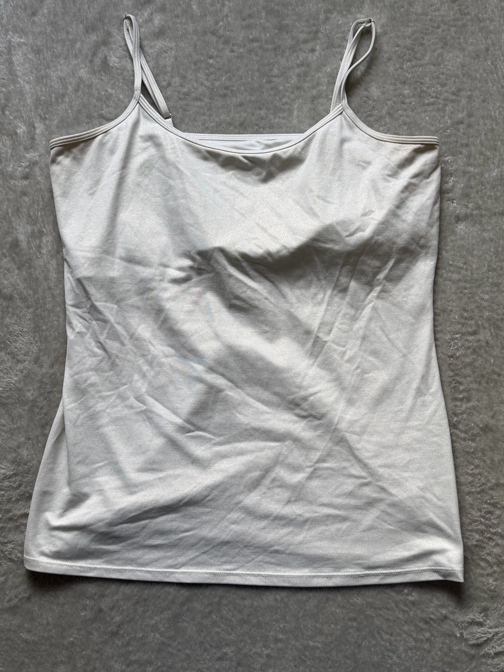 White House Black Market White Shimmer Spaghetti-Strap Camisole